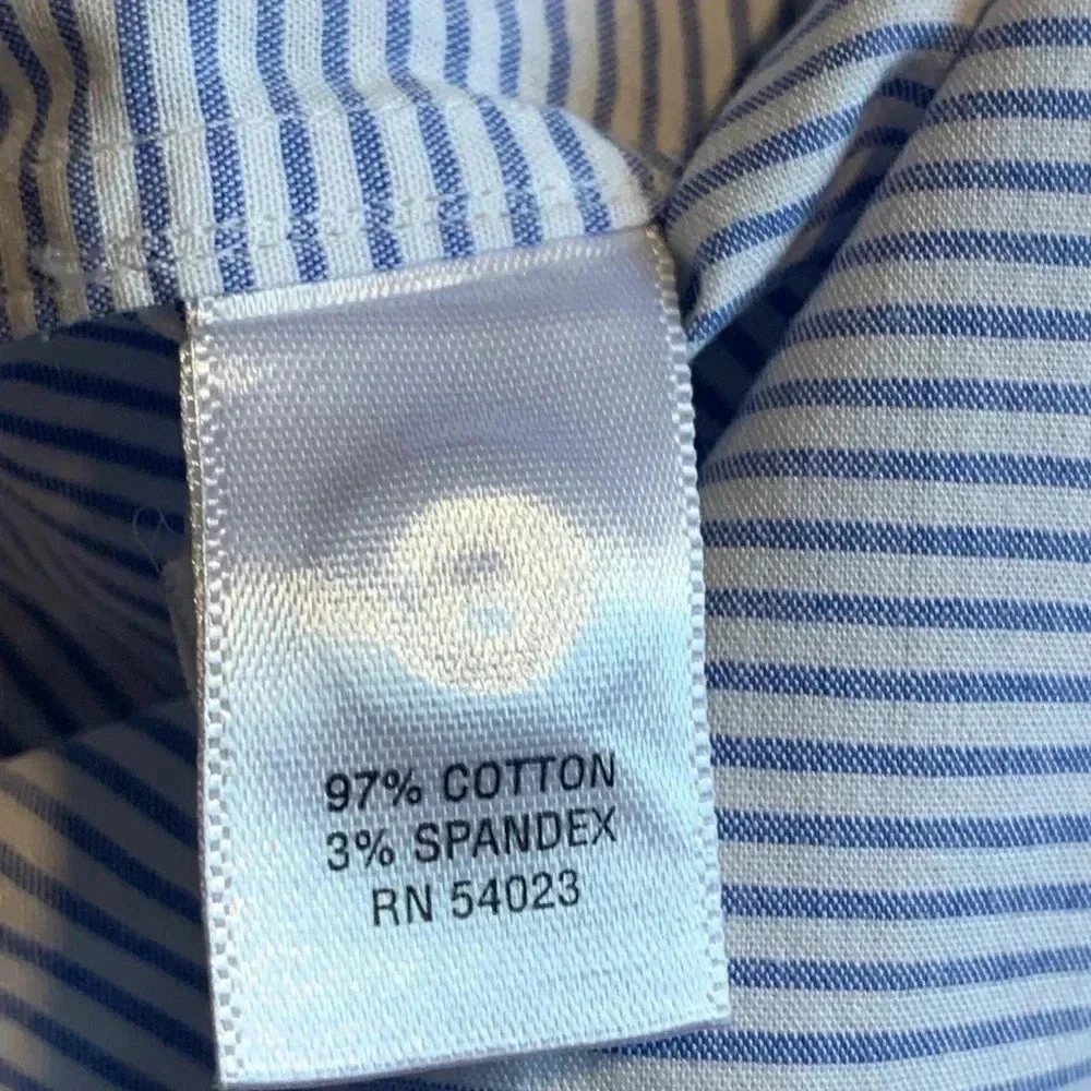 Banana Republic Men’s Blue Striped Dress Short Sleeve Button Up Size Small